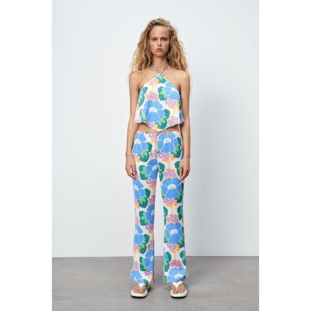 NWT Zara Floral Printed Pajama Style Pants - Size S